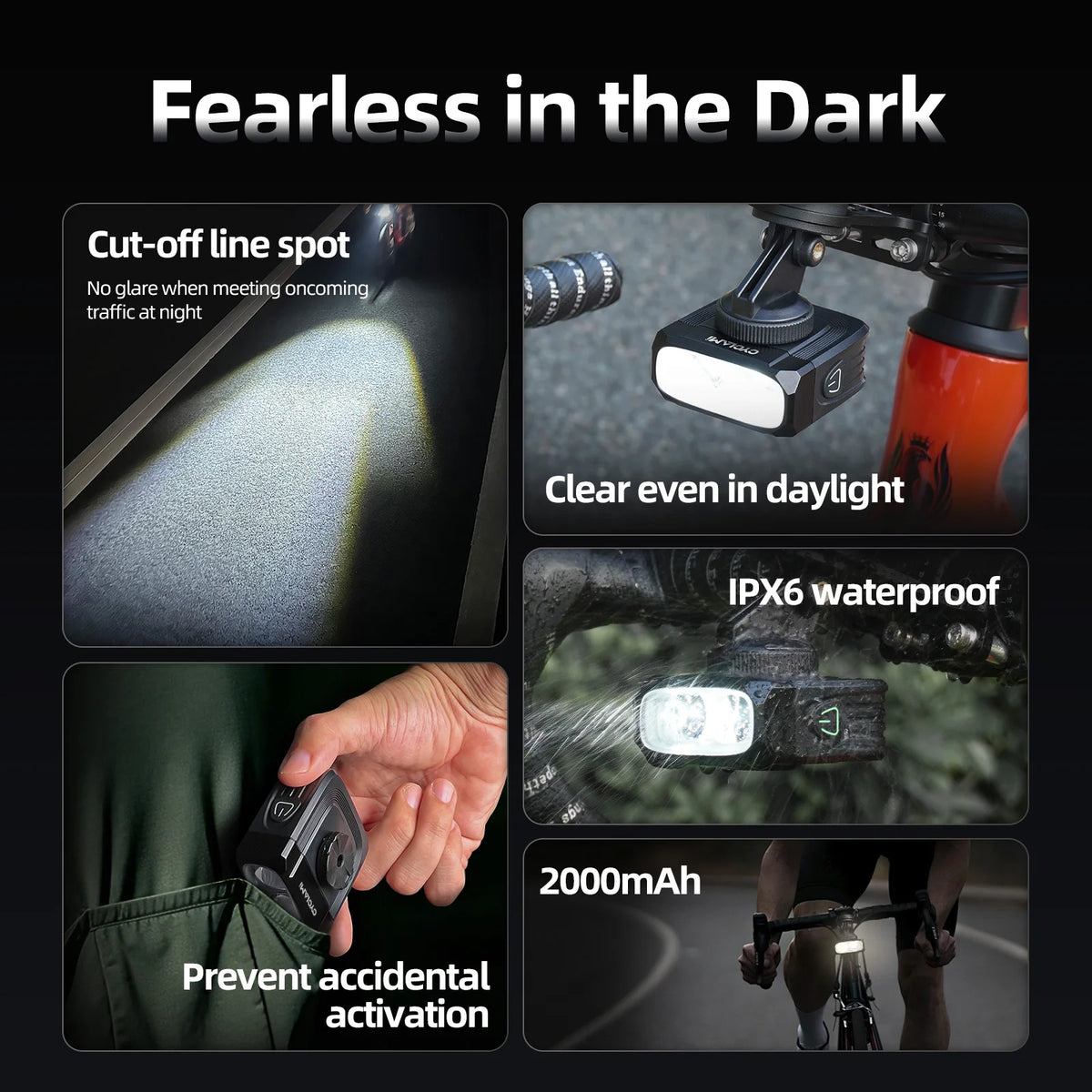 CYCLAMI CYC1100 Bike Light Cut-off Line Beam Bicycle Headlight For Road MTB Bicycle Nighttime Cycling 1100 Lumens 2000mAh