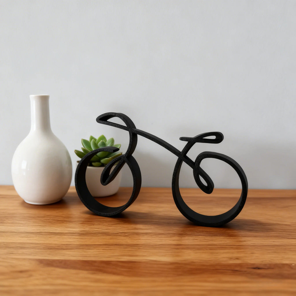 Minimalist Bike Model, Elegant 3D Printed Cycling Sculpture for Desk Decor, Home Office Gift for Cyclists