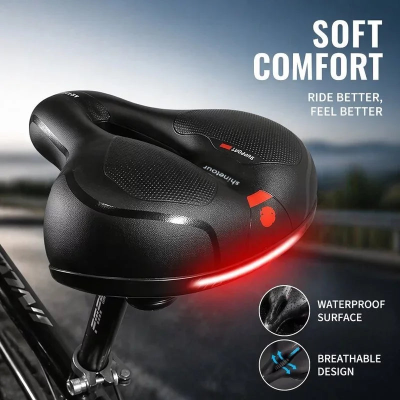 Bicycle seat with shock absorption function, ergonomic and comfortable cushion, suitable for daily cycling and traveling.