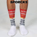 Cycling Socks with Spanish Road Sign Design Aero Aerodynamic Socks Road Bike Compression Socks Team Breathable Sweat-Absorbing Wear-Resistant Men's and Women's Mid-Calf Sr-14A