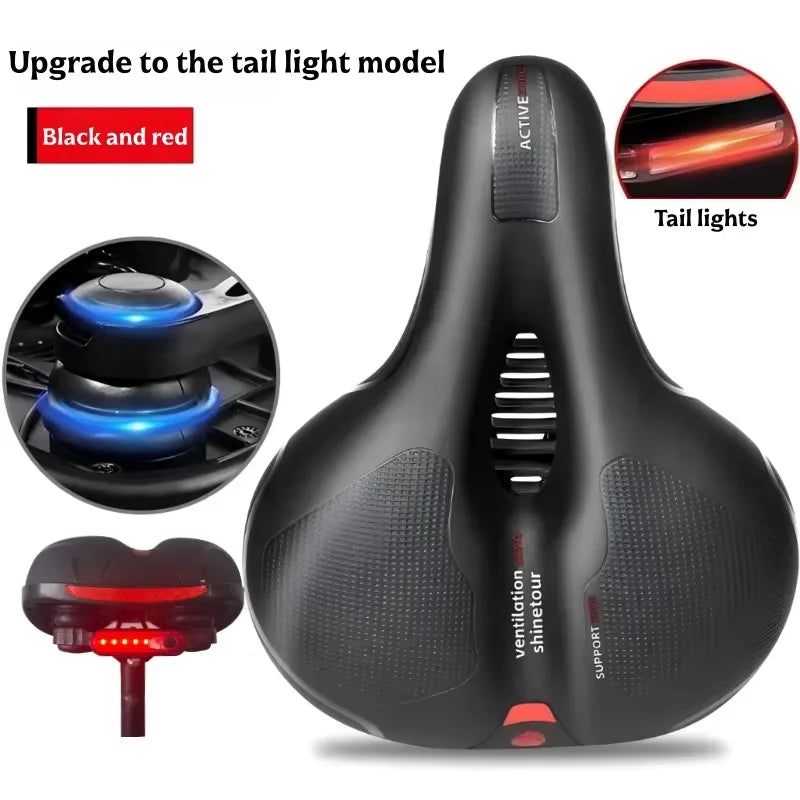 Bicycle seat with shock absorption function, ergonomic and comfortable cushion, suitable for daily cycling and traveling.
