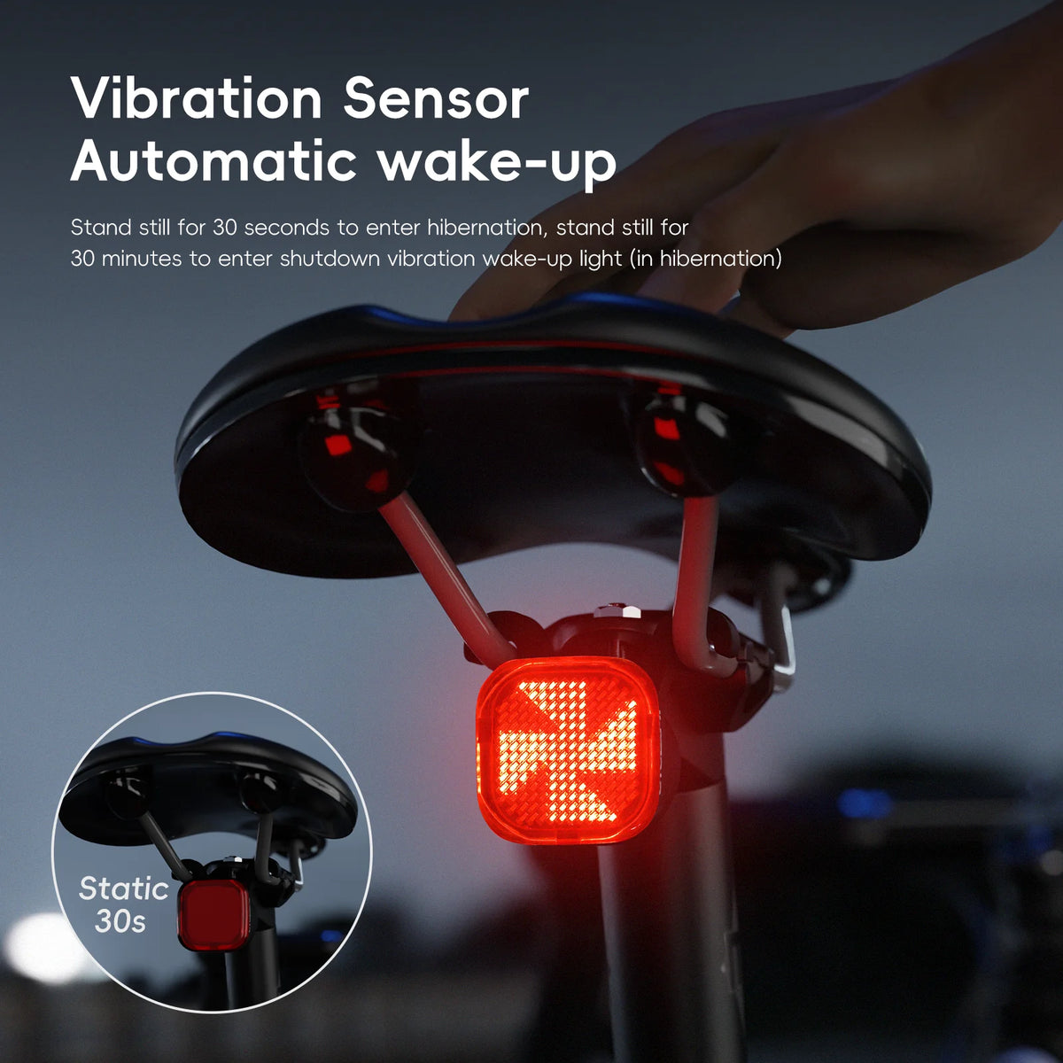 CYCLAMI CY180 CY180T Cycling Intelligent Emoticons Tail Light Smart Brake Rear Light Cycling Intelligent Dot Matrix Bike Taillig