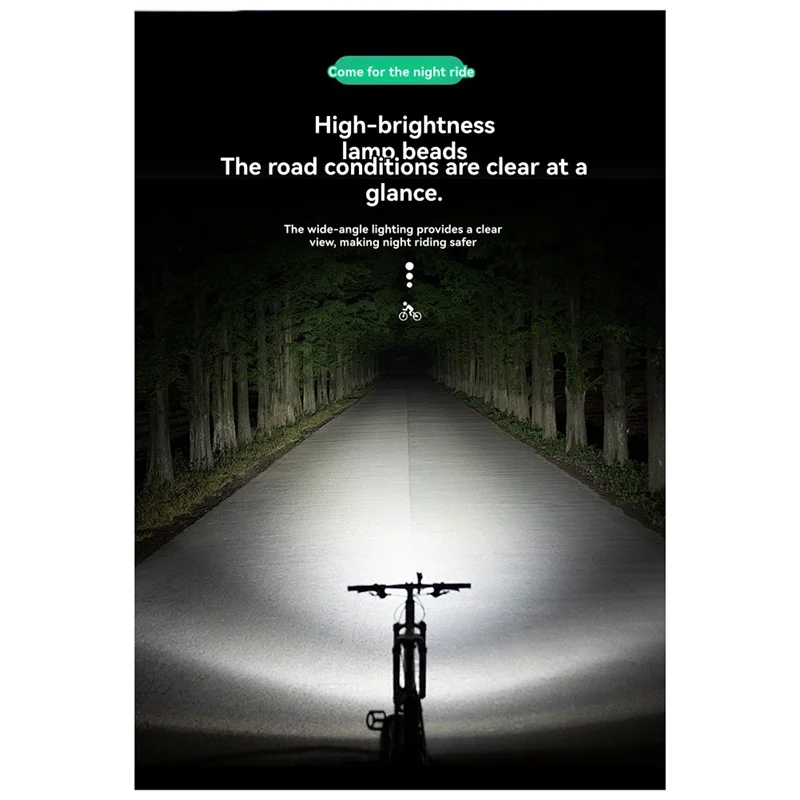 Cycling Lights Night Riding Lights With High And Low  Switch 800 Lumens USB-C Charging For Cyclists And Commuters-[A49T]