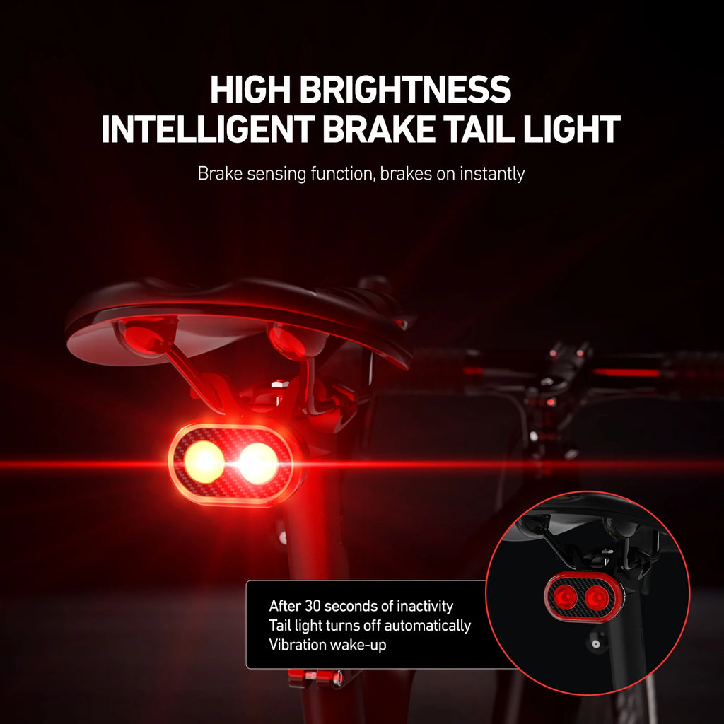 CYCLAMI CY300T Bicycle Smart Brake Sensing Front Rear Light Waterproof MTB Road Bike Lights Cycling Accessories