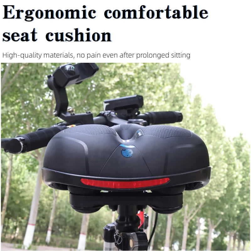 Bicycle seat with shock absorption function, ergonomic and comfortable cushion, suitable for daily cycling and traveling.