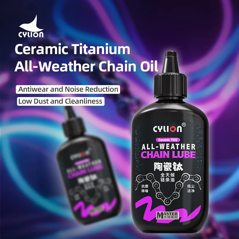 Cylion 120ml Bicycle Chain Lube All Weather/Ceramic Dry Lube Bike Lubricant Fluid Long-Lasting Cycling Lube Maintenance Oil