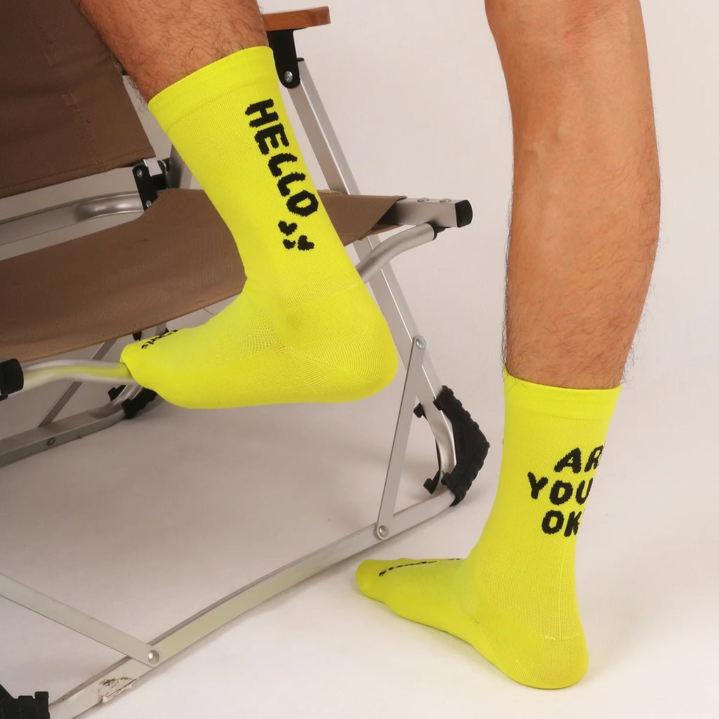 Cycling Socks, Cycling Sport, Breathable, Sweat Absorbing, High Elasticity, Men's and Women's Four Seasons, Mid-Length Socks