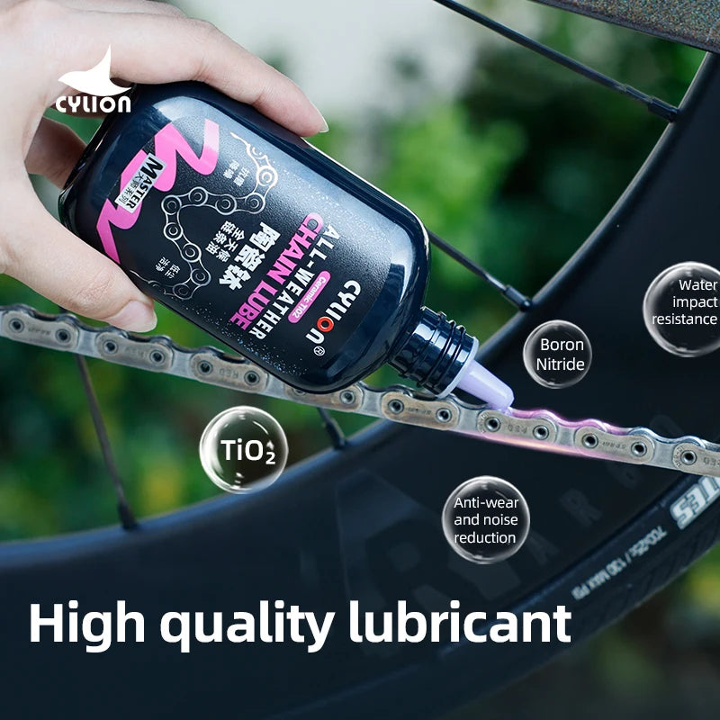 Cylion 120ml Bicycle Chain Lube All Weather/Ceramic Dry Lube Bike Lubricant Fluid Long-Lasting Cycling Lube Maintenance Oil