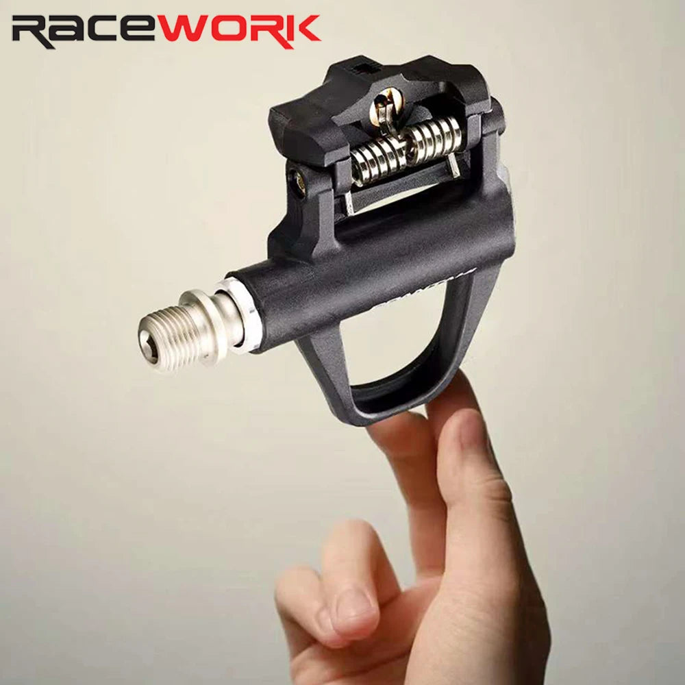 RACEWORK Road Bike Pedal Nylon Bicycle Locking Pedals Cycling Bearing Cleats Clipless Pedal For SPD SL System With Locking Plate