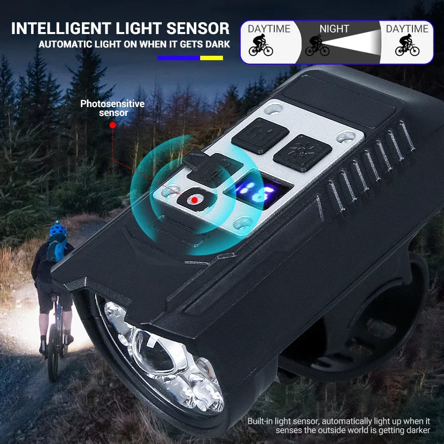 Cycling Light  Bright Bicycle Front/Tail Light Rechargeable Bike Headlight Waterproof Mountain Road Bike Flashlight Bicycle Lamp
