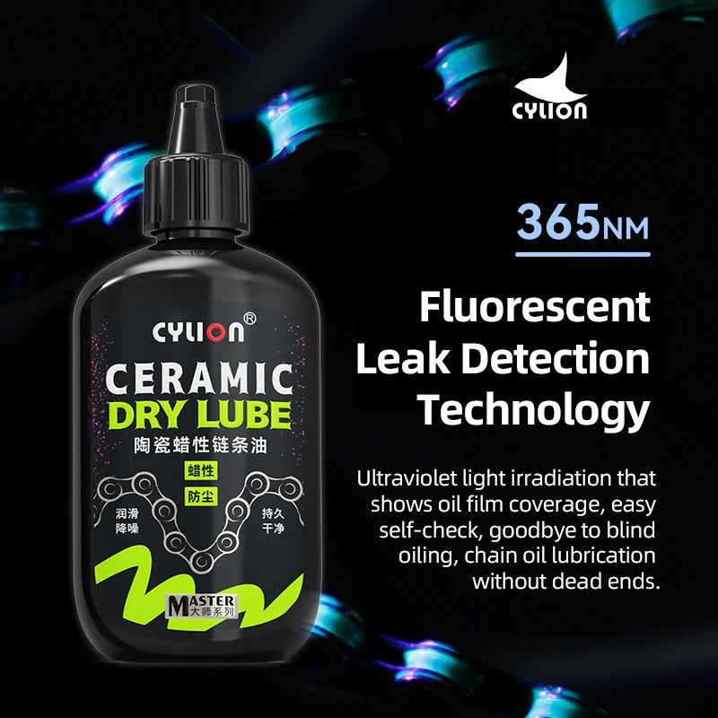 Cylion 120ml Bicycle Chain Lube All Weather/Ceramic Dry Lube Bike Lubricant Fluid Long-Lasting Cycling Lube Maintenance Oil