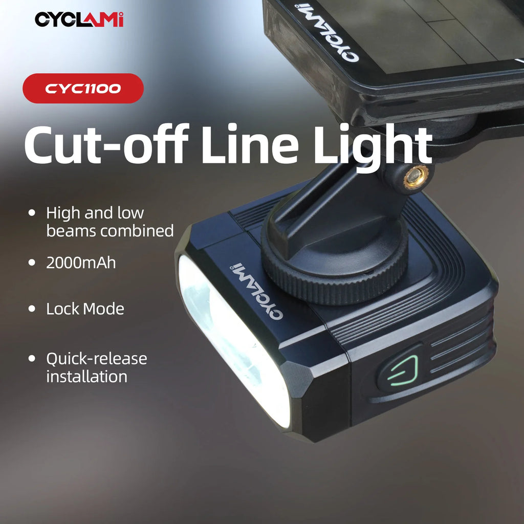 CYCLAMI CYC1100 Bike Light Cut-off Line Beam Bicycle Headlight For Road MTB Bicycle Nighttime Cycling 1100 Lumens 2000mAh