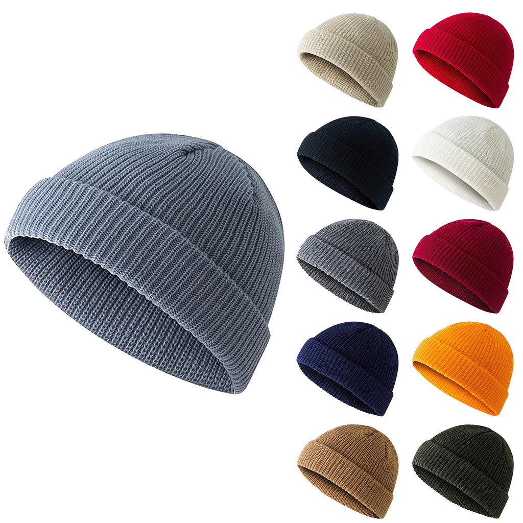 Cycling Caps Knitted Hat for Men Women Caps Wool Outdoor Simple Warm Skullies Beanies Autumn Winter Beanie Cap Trendy Style